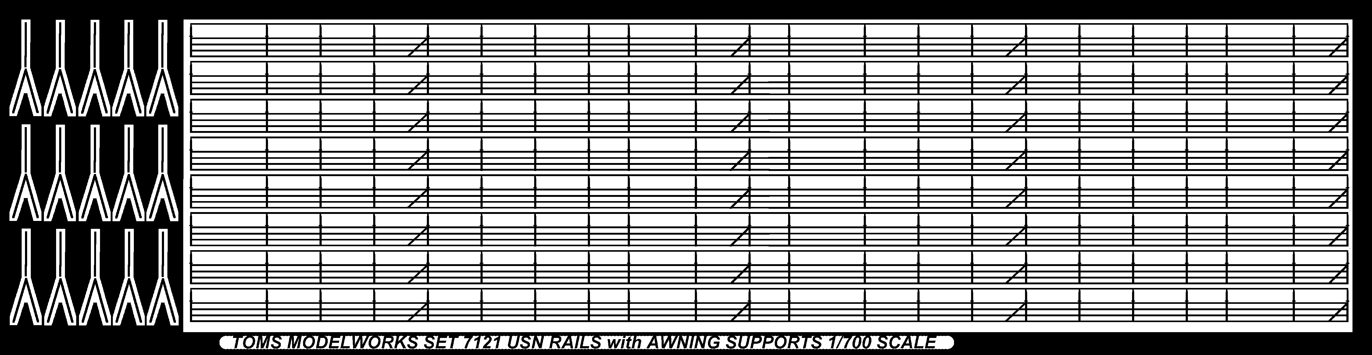 7121 USN Railing with awning supports 1/700